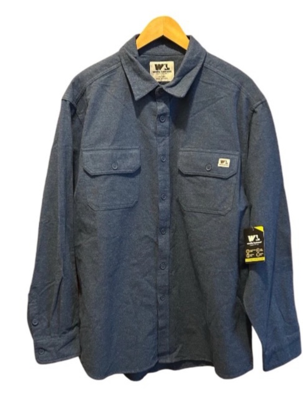 Wells Lamont Durable Cotton Chamois Work Shirt Mens L Button Up Long Sleeve  New